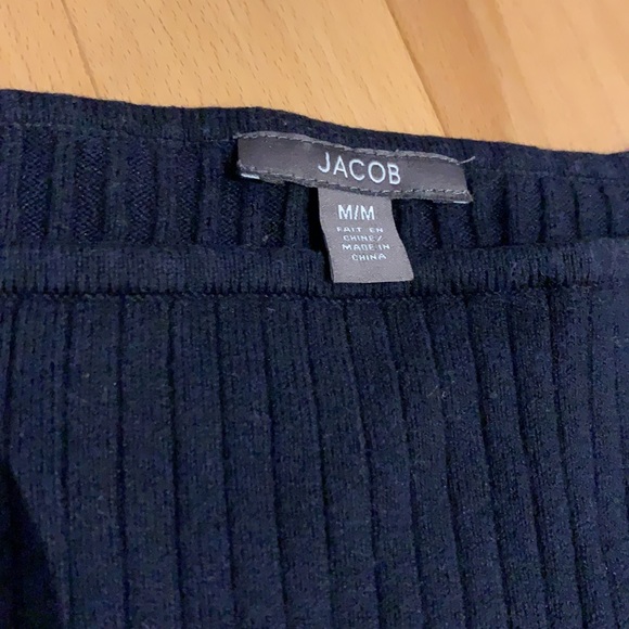 EUC Jacob Navy blue & Grey Striped Boat neck Sweater - size M - Picture 4 of 16